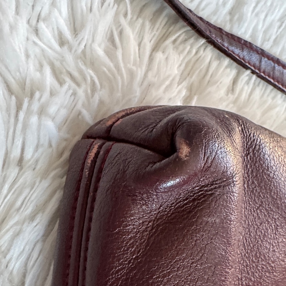 90s Retro Etienne Aigner Shoulder/Crossbody Signature Oxblood Leather Purse - Picture 10 of 15